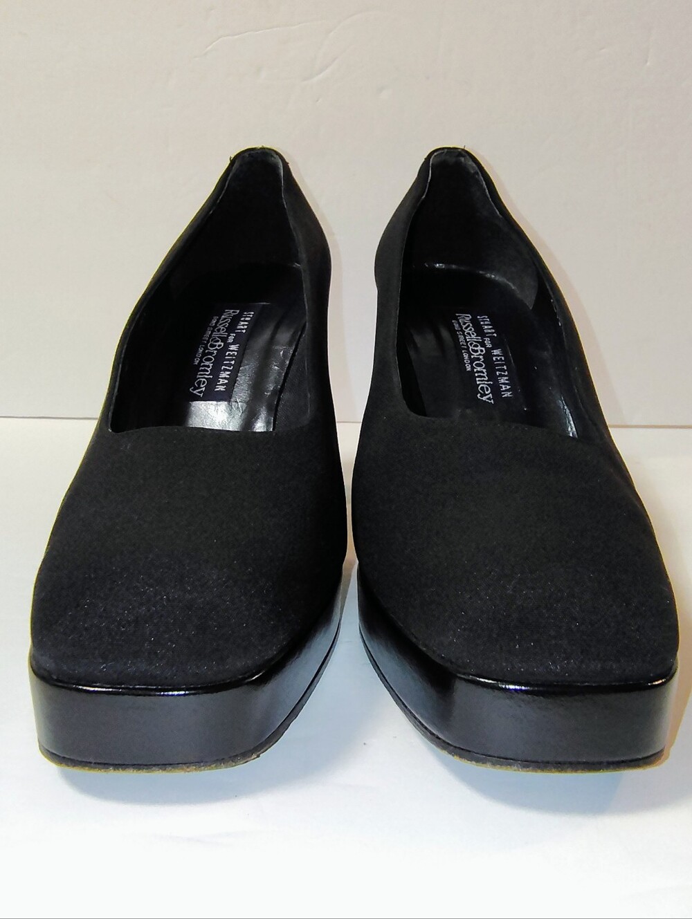 Stuart Weitzman Russell & Bromley Black Suede Leather Platform High Heel Pumps - Picture 5 of 9